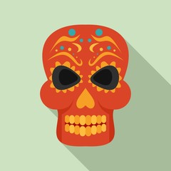 Dead mexican skull icon. Flat illustration of dead mexican skull vector icon for web design