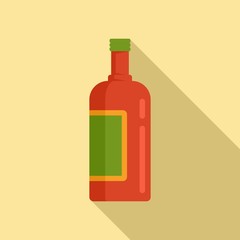 Tequila bottle icon. Flat illustration of tequila bottle vector icon for web design