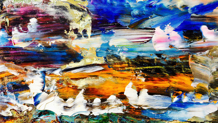 Colorful abstract background wallpaper. Modern motif visual art.  Mixtures of oil paint. Trendy...