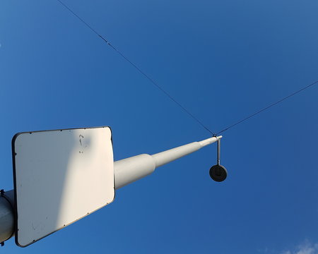 Low Angle View Of Lamp Post Against Clear Blue Sky
