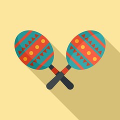 Mexican maracas icon. Flat illustration of mexican maracas vector icon for web design