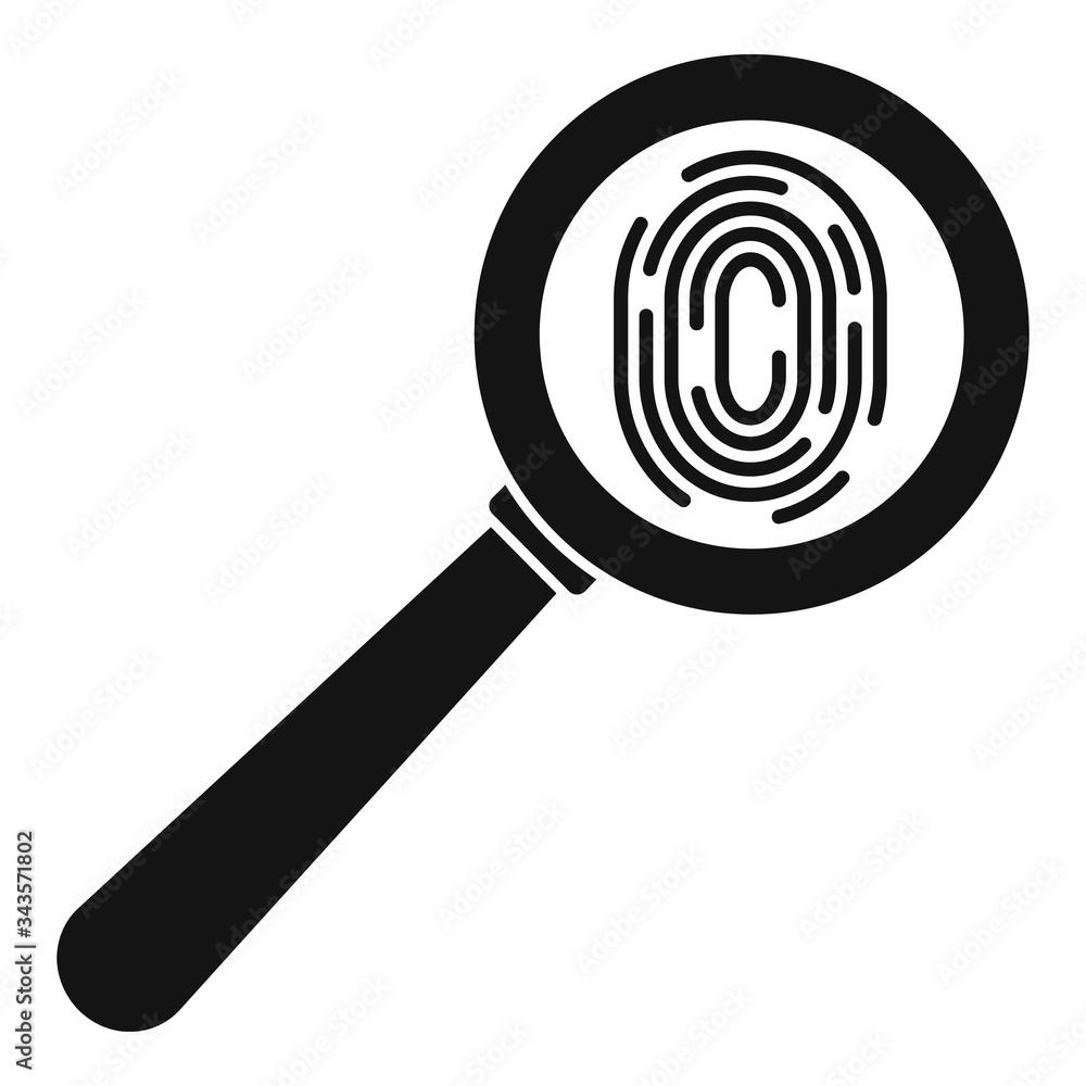 Poster magnifier fingerprint icon. simple illustration of magnifier fingerprint vector icon for web design 