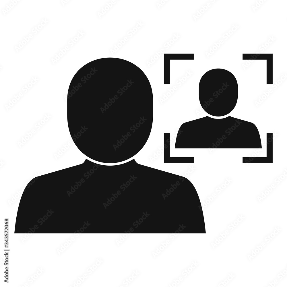 Poster biometric face authentication icon. simple illustration of biometric face authentication vector icon