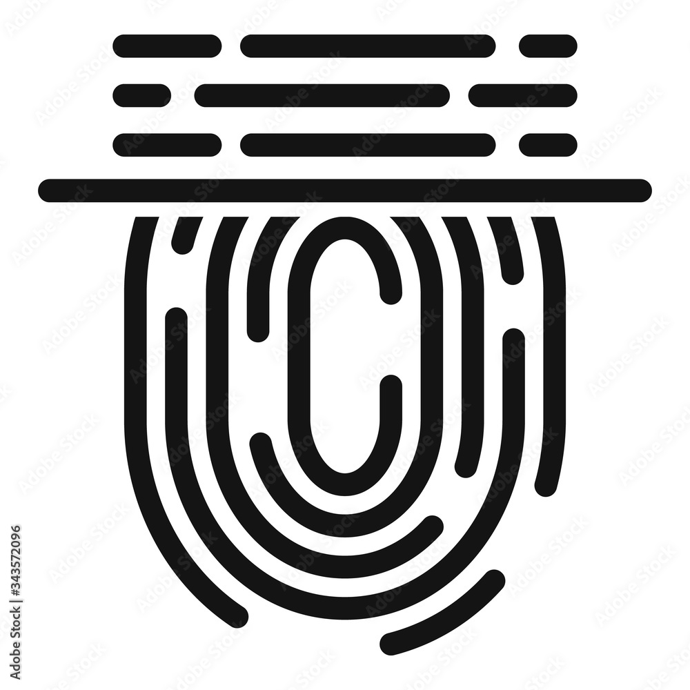 Poster fingerprint scan icon. simple illustration of fingerprint scan vector icon for web design isolated o