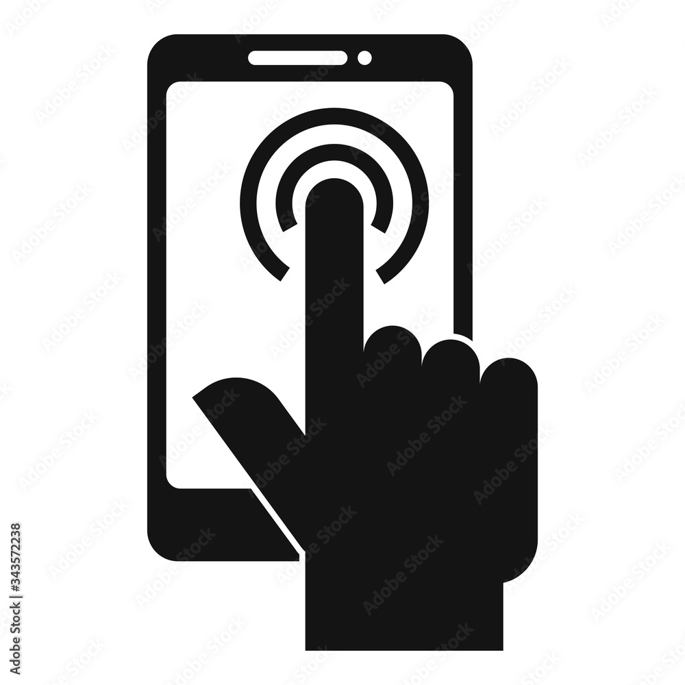 Poster tablet fingerprint icon. simple illustration of tablet fingerprint vector icon for web design isolat