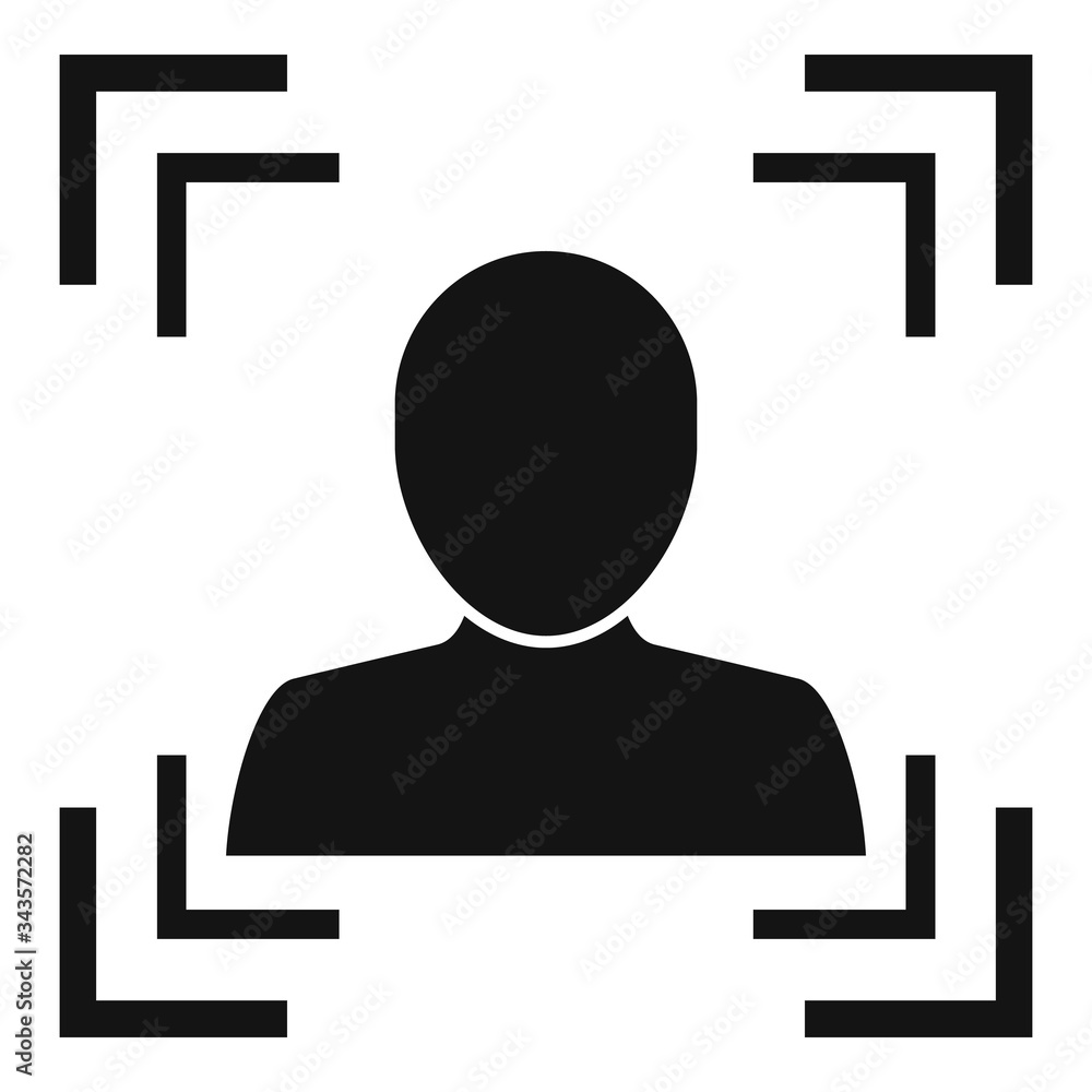 Poster avatar face authentication icon. simple illustration of avatar face authentication vector icon for w