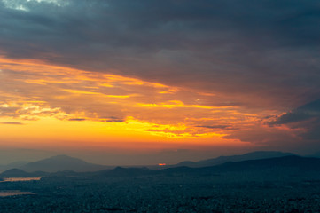 Sunset with clouds of fire