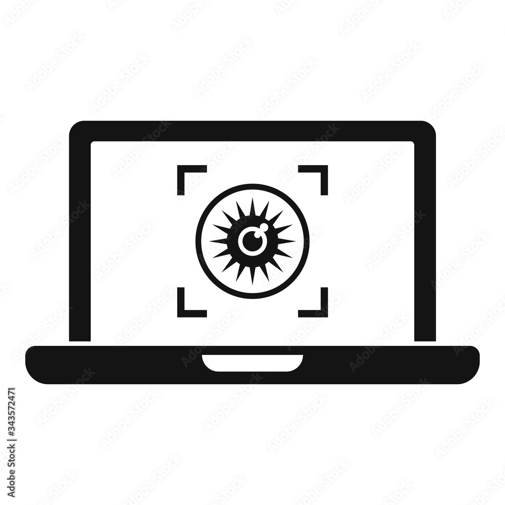 Poster laptop eye authentication icon. simple illustration of laptop eye authentication vector icon for web