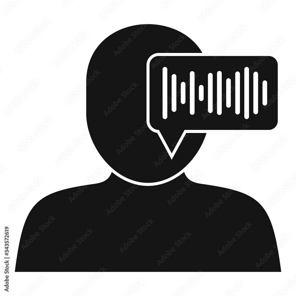 Poster man voice authentication icon. simple illustration of man voice authentication vector icon for web d