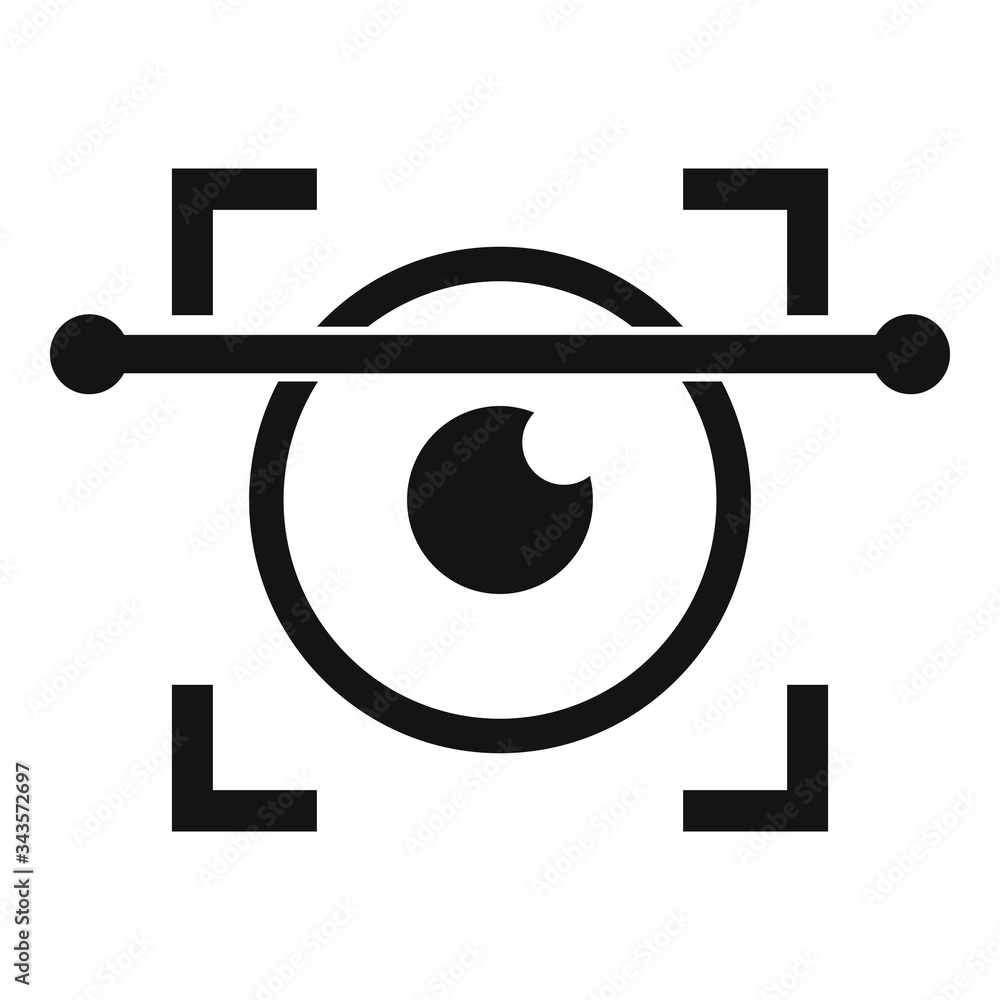 Poster iris scanning icon. simple illustration of iris scanning vector icon for web design isolated on whit