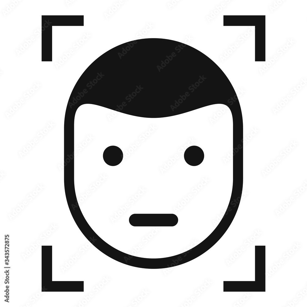 Poster face detection icon. simple illustration of face detection vector icon for web design isolated on wh