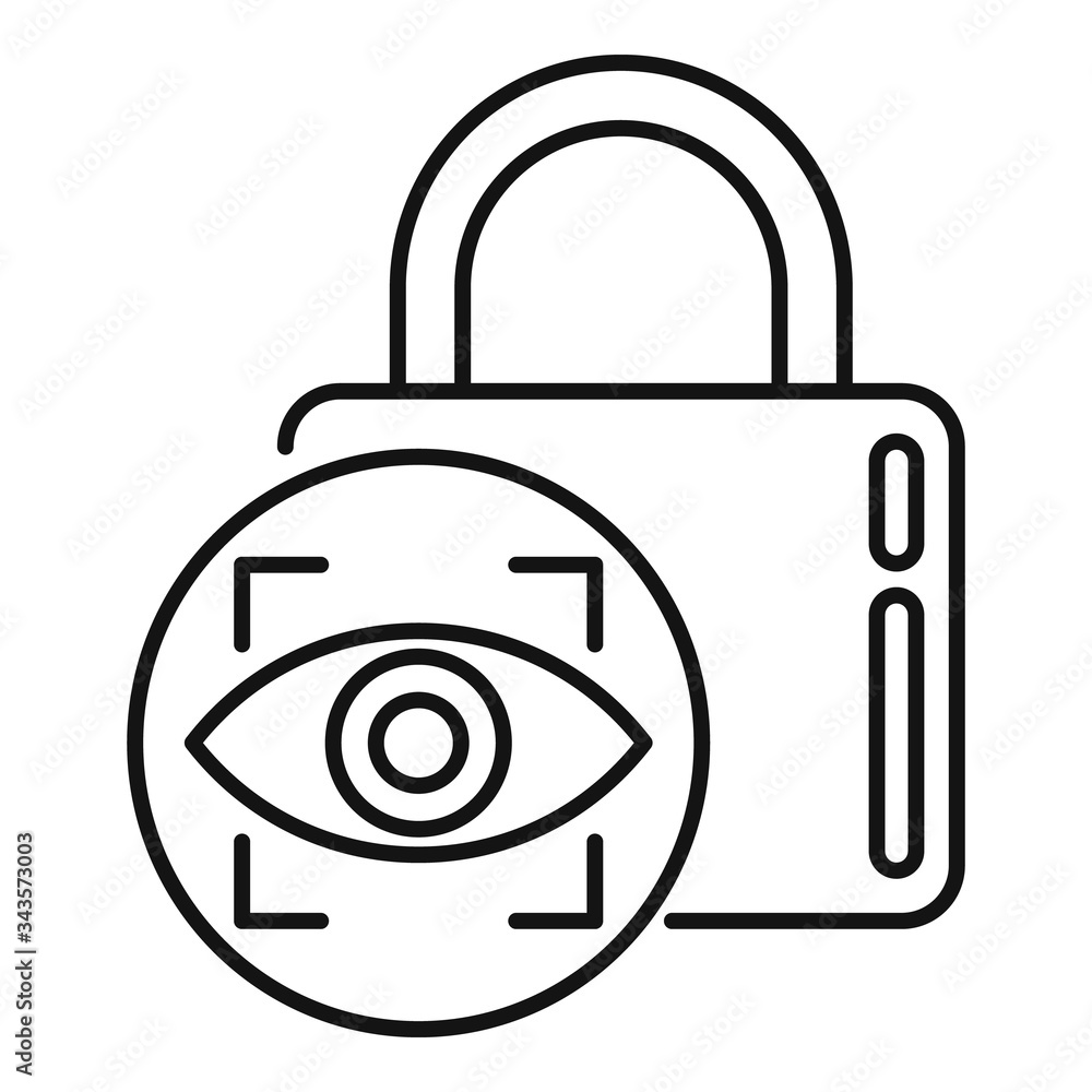 Poster padlock authentication icon. outline padlock authentication vector icon for web design isolated on w
