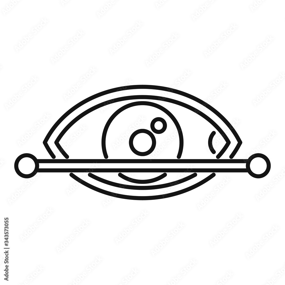 Poster eye scanning authentication icon. outline eye scanning authentication vector icon for web design iso