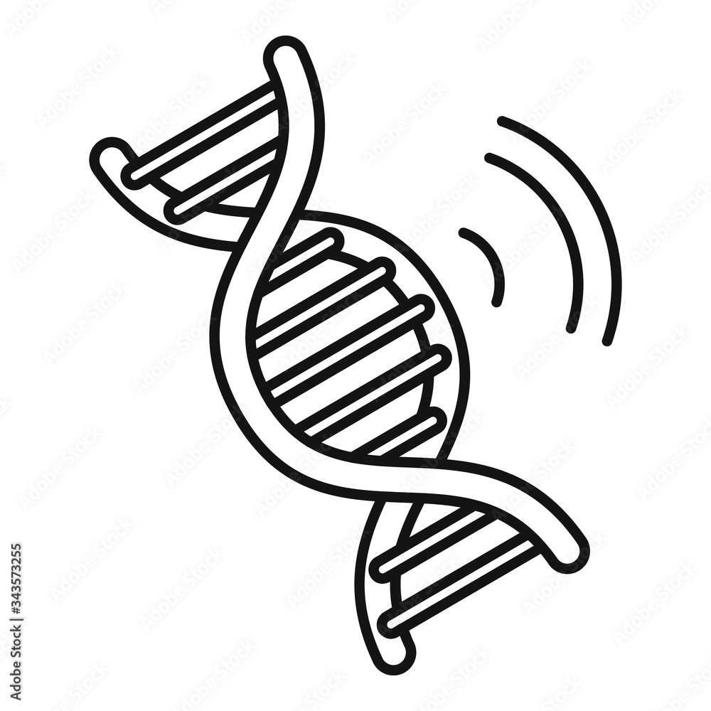 Poster dna authentication icon. outline dna authentication vector icon for web design isolated on white bac