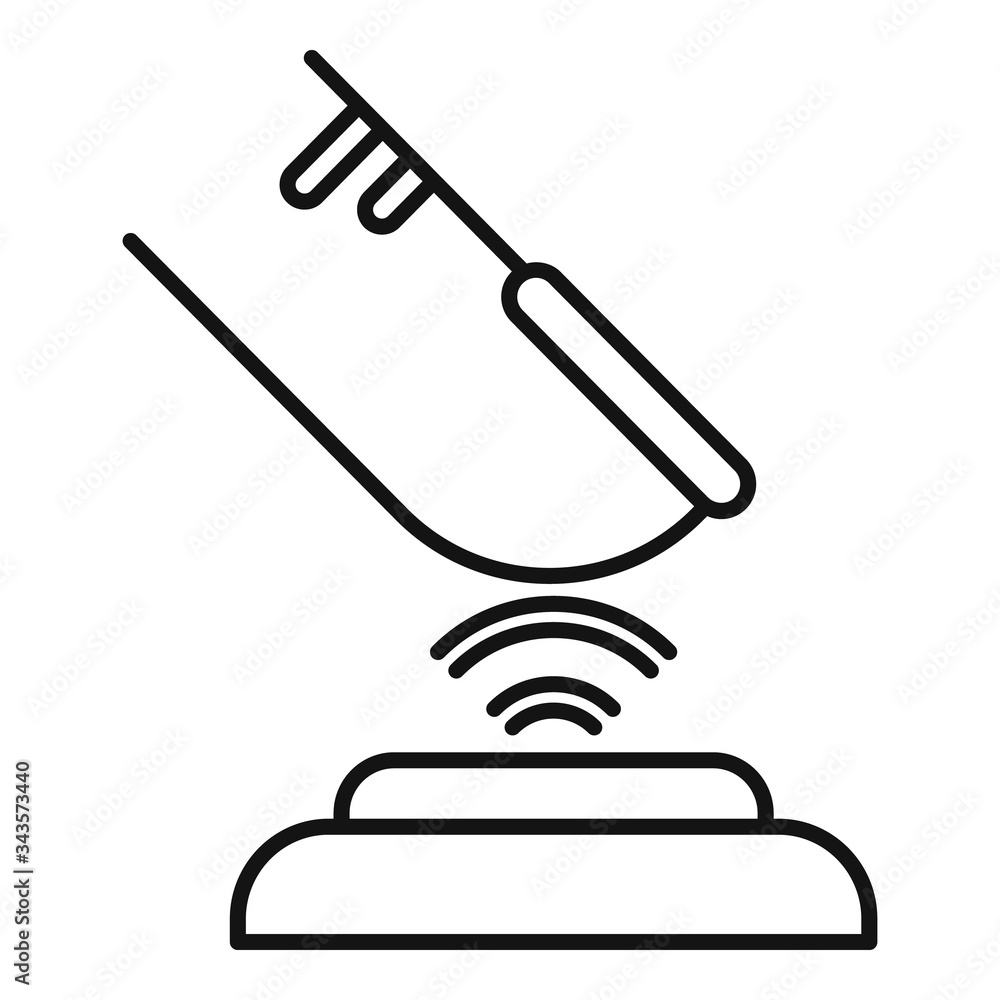 Poster finger authentication icon. outline finger authentication vector icon for web design isolated on whi