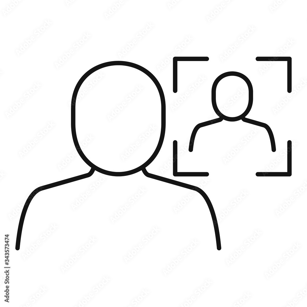 Poster biometric face authentication icon. outline biometric face authentication vector icon for web design