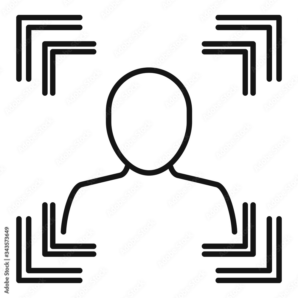 Poster avatar face authentication icon. outline avatar face authentication vector icon for web design isola