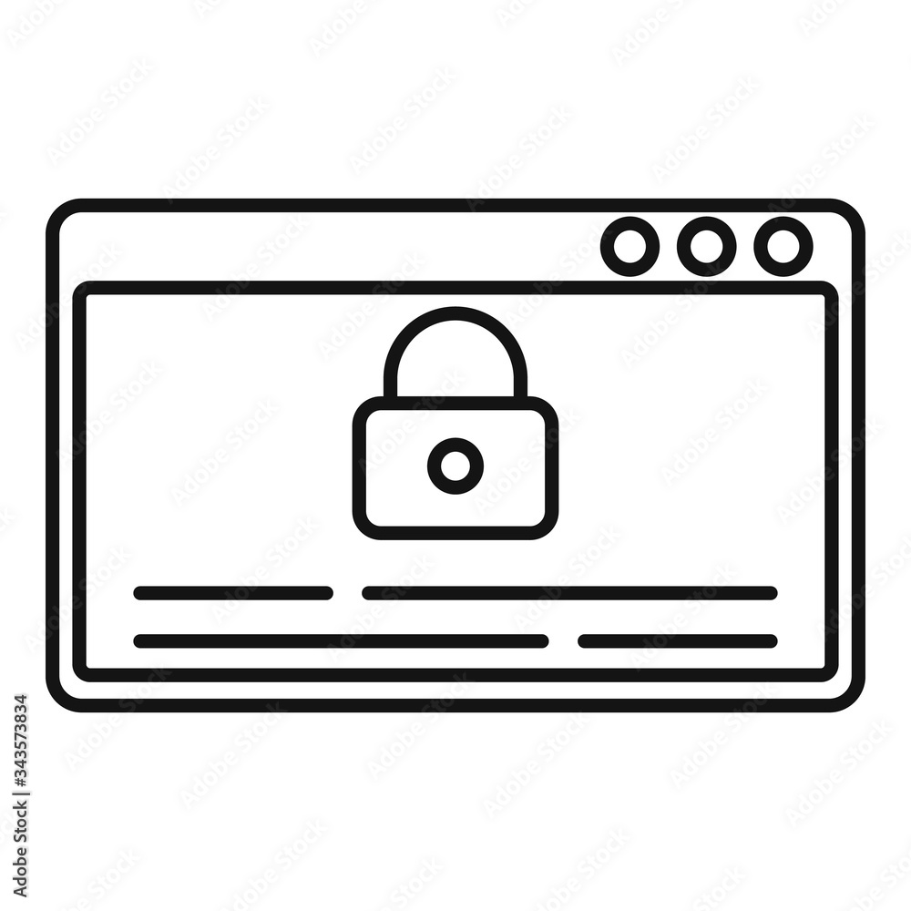 Poster web lock authentication icon. outline web lock authentication vector icon for web design isolated on