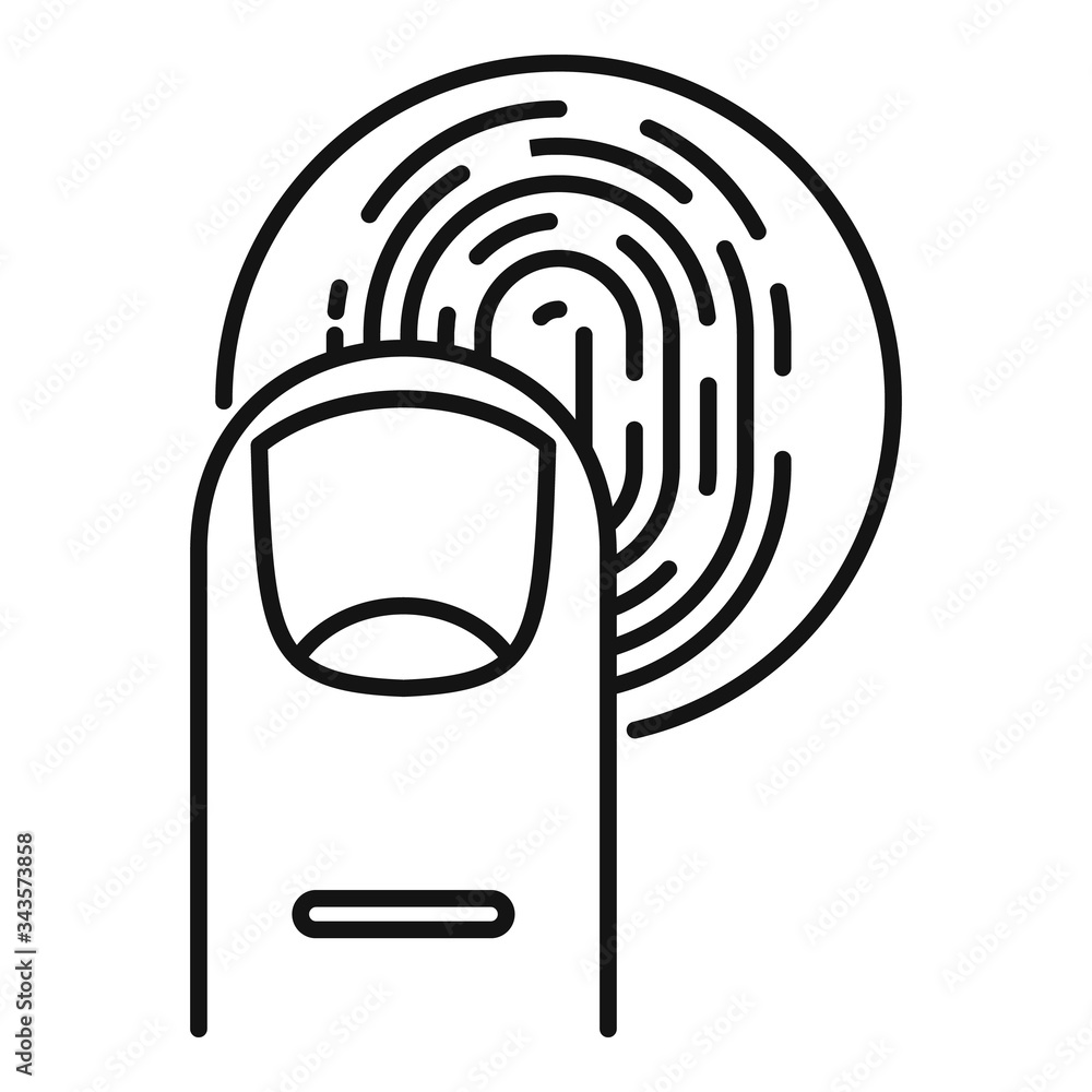 Poster fingerprint scanning icon. outline fingerprint scanning vector icon for web design isolated on white