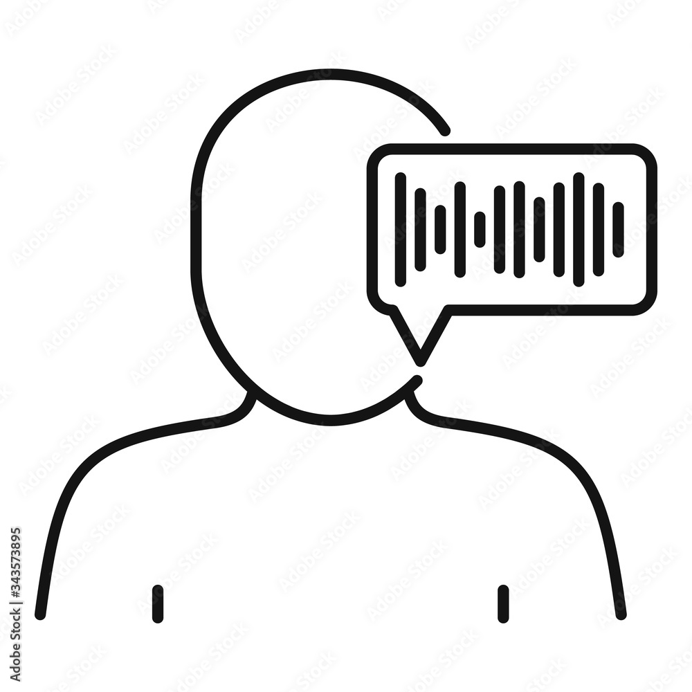 Poster man voice authentication icon. outline man voice authentication vector icon for web design isolated 