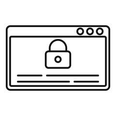 Obraz premium Web lock authentication icon. Outline web lock authentication vector icon for web design isolated on white background