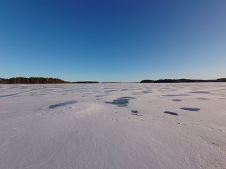winter landscape of Finnish lake
