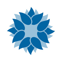 Fototapeta premium Light blue abstract geometric flower logo template. Business abstract icon isolated on white. Use for logo, sign, symbol, web, label, icon