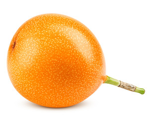 Granadilla or yellow passion fruit isolated on white background, clipping path, full depth of field
