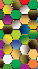 Abstract seamless background with hexagon colored tiles