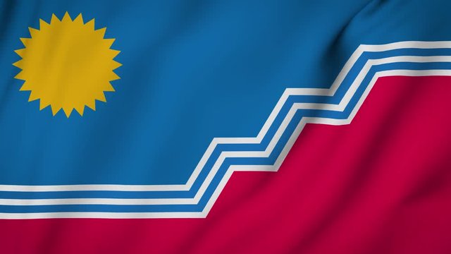 Sioux Falls city of south dakota flag is waving 3D animation. Sioux Falls city of south Dakota state flag waving in the wind. Sioux Falls city flag seamless loop animation. 4K