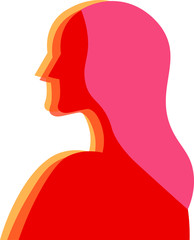Silhouette of a woman with red hair