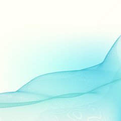 Turquoise blue transparent wave. Abstract vector graphics