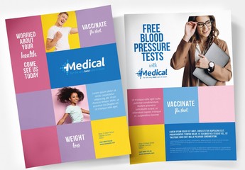 Modern Medical Poster Layout with Colourful Grid