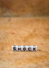 cube words on the wooden table