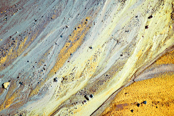 Abstract color sand texture at kaolin mine