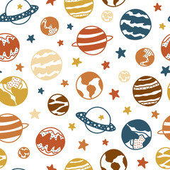 Doodles cute seamless pattern