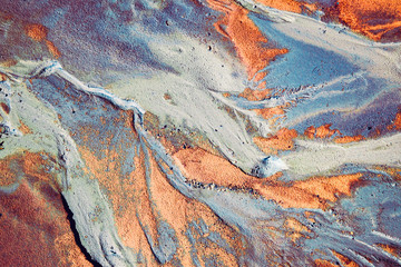 Abstract color sand texture at kaolin mine