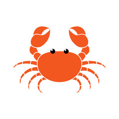 Crab cartoon cut vector illustration isolated on white.