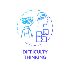 Difficulty thinking concept icon