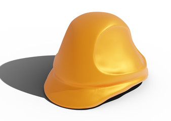 Orange construction helmet safety - 3D illustration - 3D rendering of an object