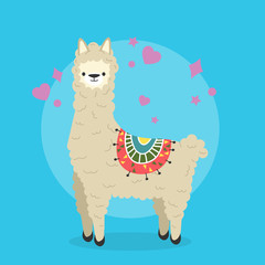 cute cartoon lama alpaca Vector Illustration. unique design for cards, posters, t-shirts, invitations EPS © Anastasia