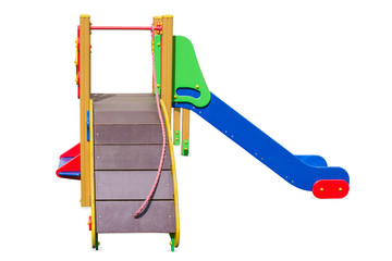 Children's playground in a park built for the development of people and Entertainment. Isolated.
