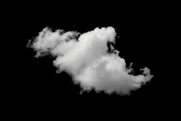 Fototapeta na wymiar Single cloud isolated on black