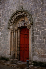 Fototapeta na wymiar San Fiz de Solovio, the oldest church in Santiago de Compostela. Romanesque facade