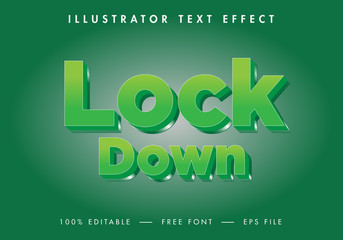 Lock Down 3d Text Effect with Editable Vector. 