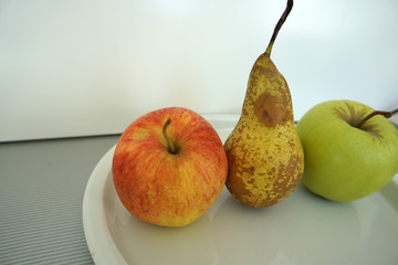 pears on a plate