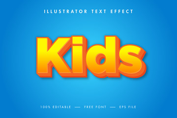 Kids 3d Text Effect, Premium Vector and Type Design. 