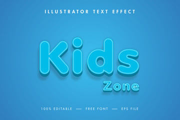Kids 3d Text Effect, Premium Vector and Type Design. 