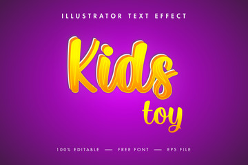 Kids 3d Text Effect, Premium Vector and Type Design. 