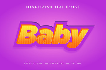 Baby 3d Text Effect and Premium Vector type design. 